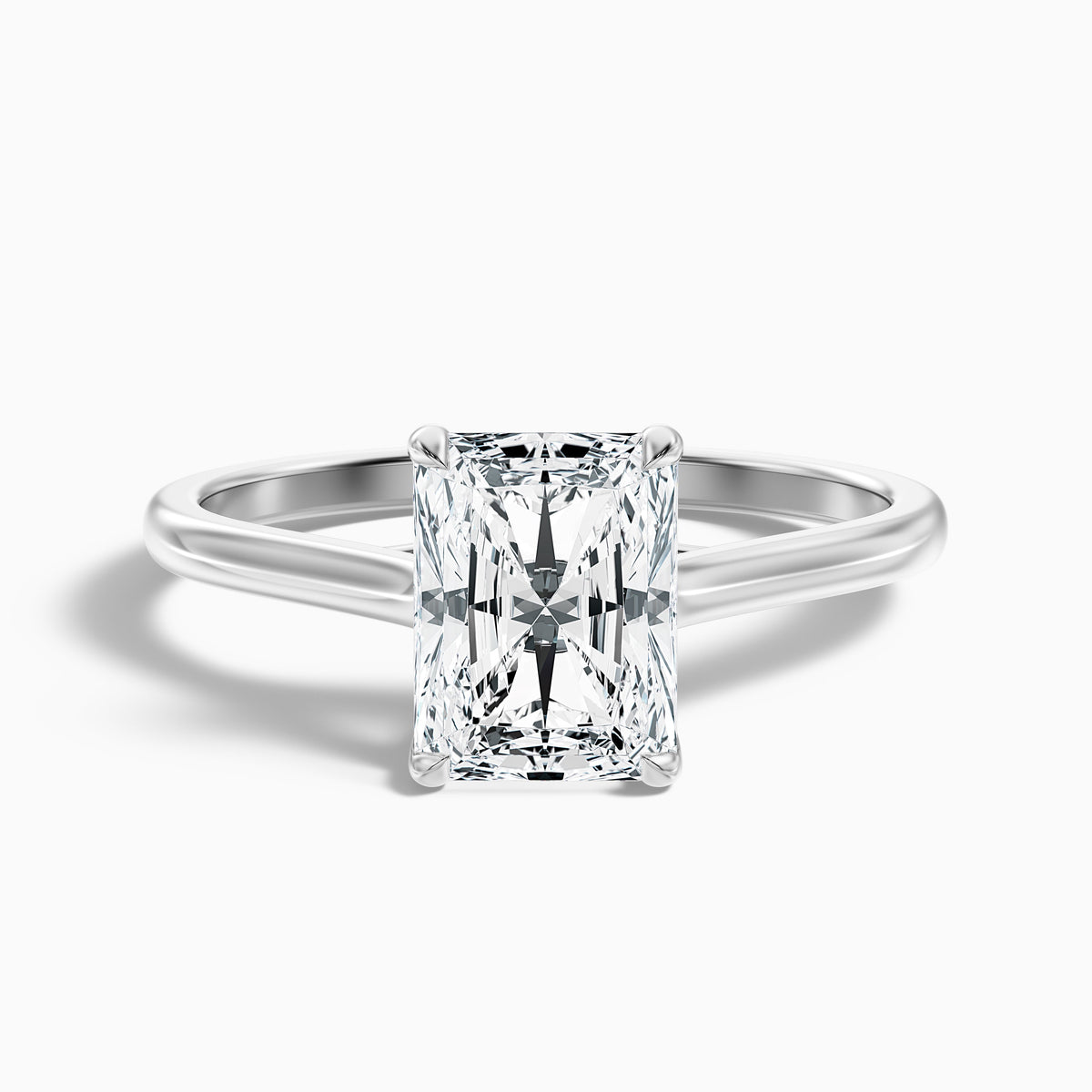 Alia 3 Carat Radiant Cut Solitaire Moissanite Engagement Ring in 14k Rose Gold