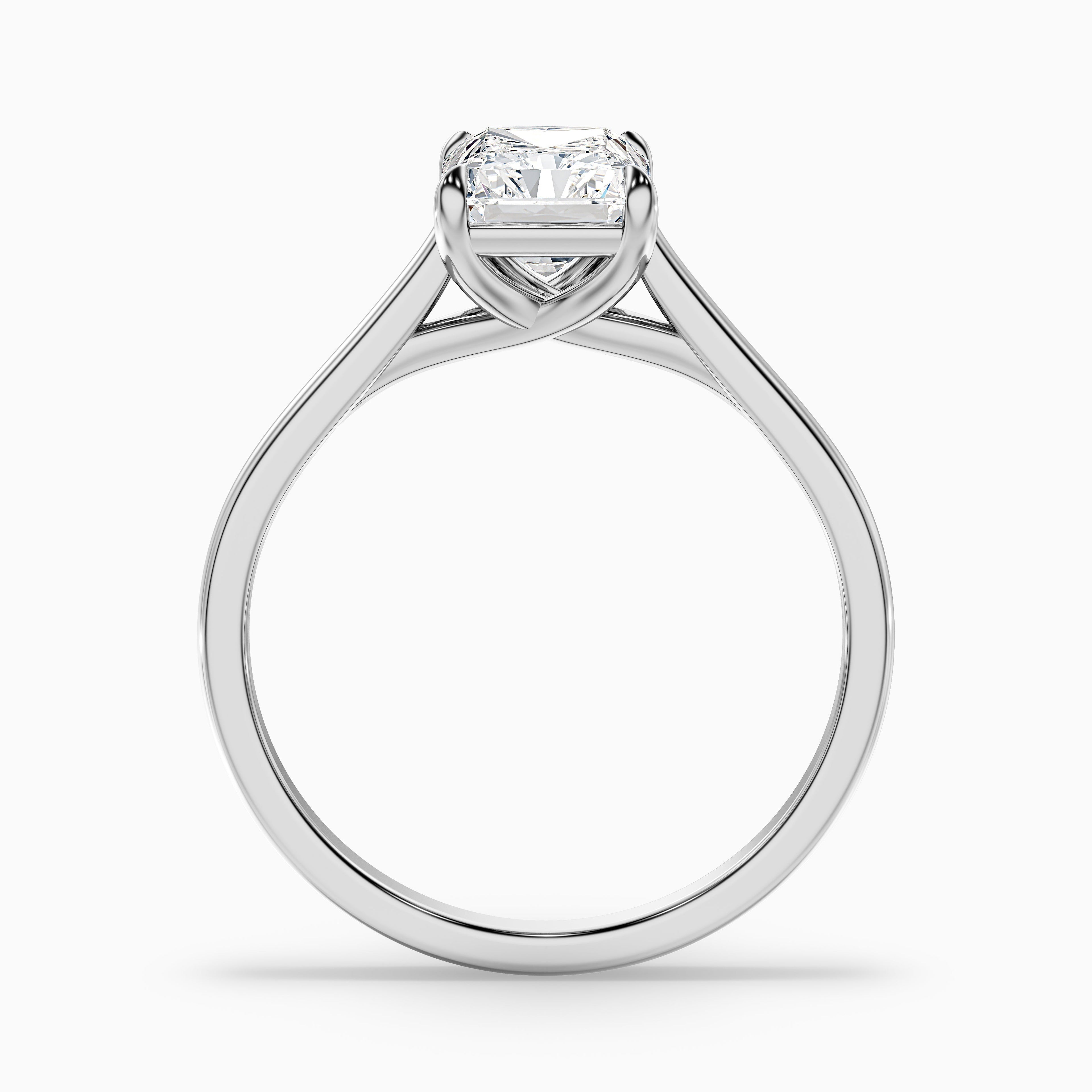 Alia 4.5 Carat Radiant Cut Solitaire Moissanite Engagement Ring in Platinum