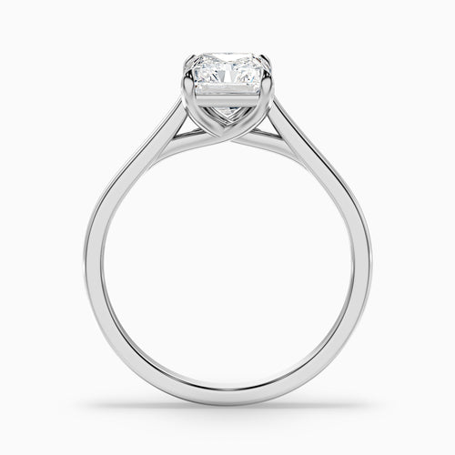 Alia 4 Carat Radiant Cut Solitaire Moissanite Engagement Ring in 14k White Gold
