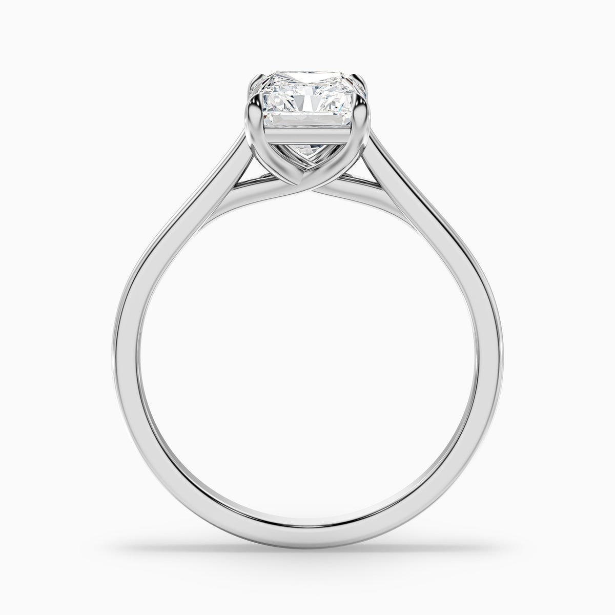 Alia 3 Carat Radiant Cut Solitaire Moissanite Engagement Ring in 14k Rose Gold