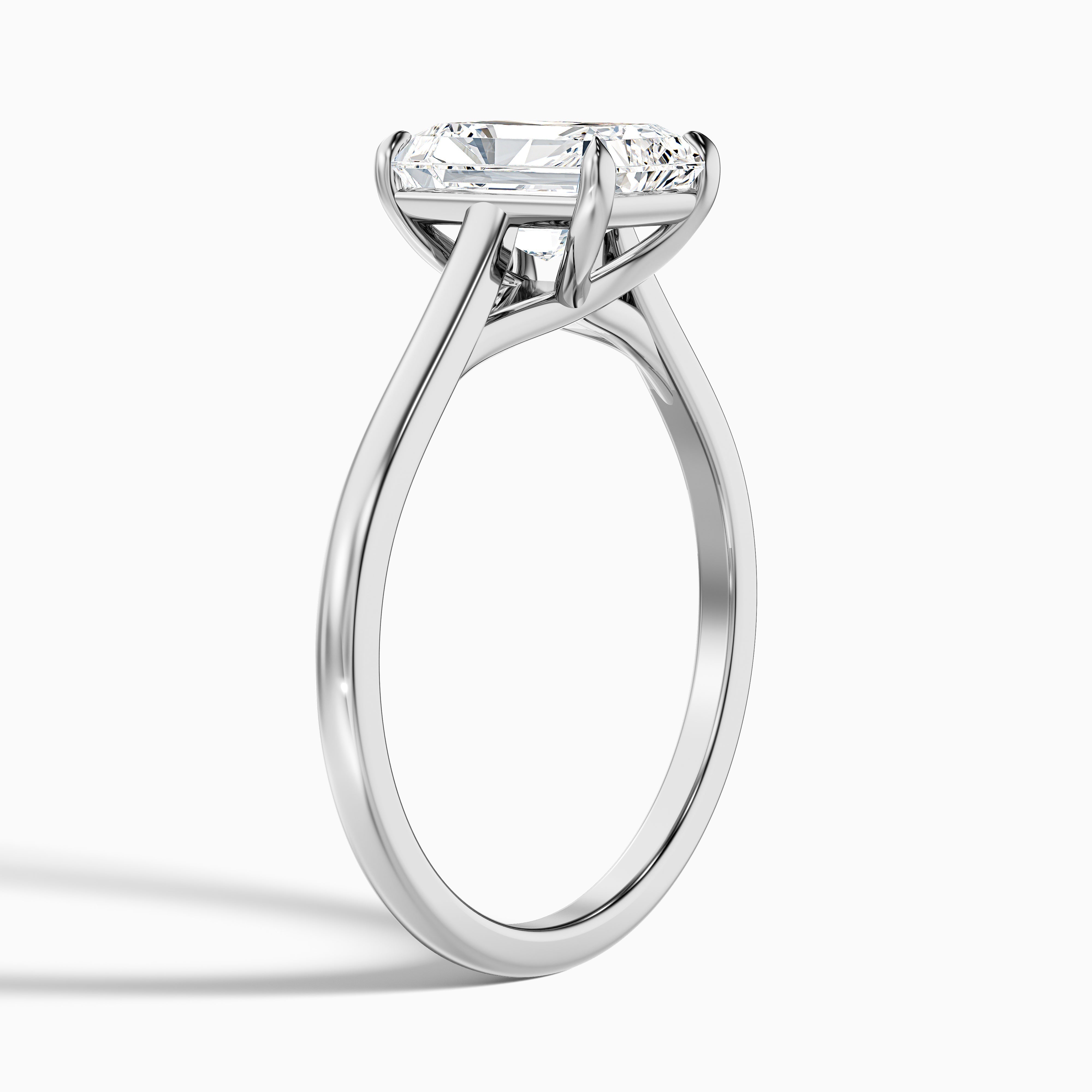 Alia 4 Carat Radiant Cut Solitaire Moissanite Engagement Ring in 10k Yellow Gold