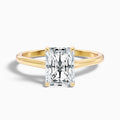 Alia 5 Carat Radiant Cut Solitaire Moissanite Engagement Ring in 18k Yellow Gold