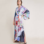 Rayon Printed Mid Length Beach Sun Protection Cardigan Beach Cover Up Swimsuit Outwear Shawl Bella Mia