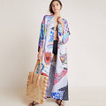 Rayon Printed Mid Length Beach Sun Protection Cardigan Beach Cover Up Swimsuit Outwear Shawl Bella Mia