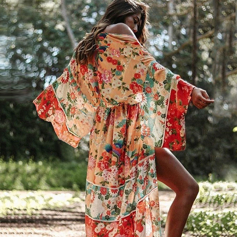 Chiffon Loose Sunscreen Clothes Beach Jacket Cardigan Bikini Swimsuit Blouse Outer Wear Women Bella Mia