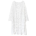 Mesh Swimsuit See through Long Outer Match Sun Protection Clothing Lace Embroidered Cardigan Beach Bikini Beach Jacket Women Bella Mia
