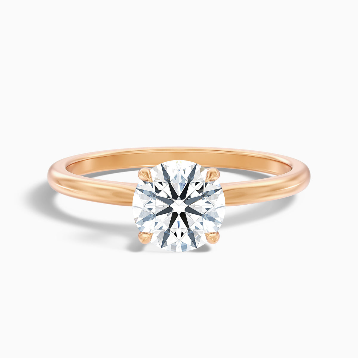 Zoey 5 Carat Round Solitaire Moissanite Engagement Ring in 18k Yellow Gold