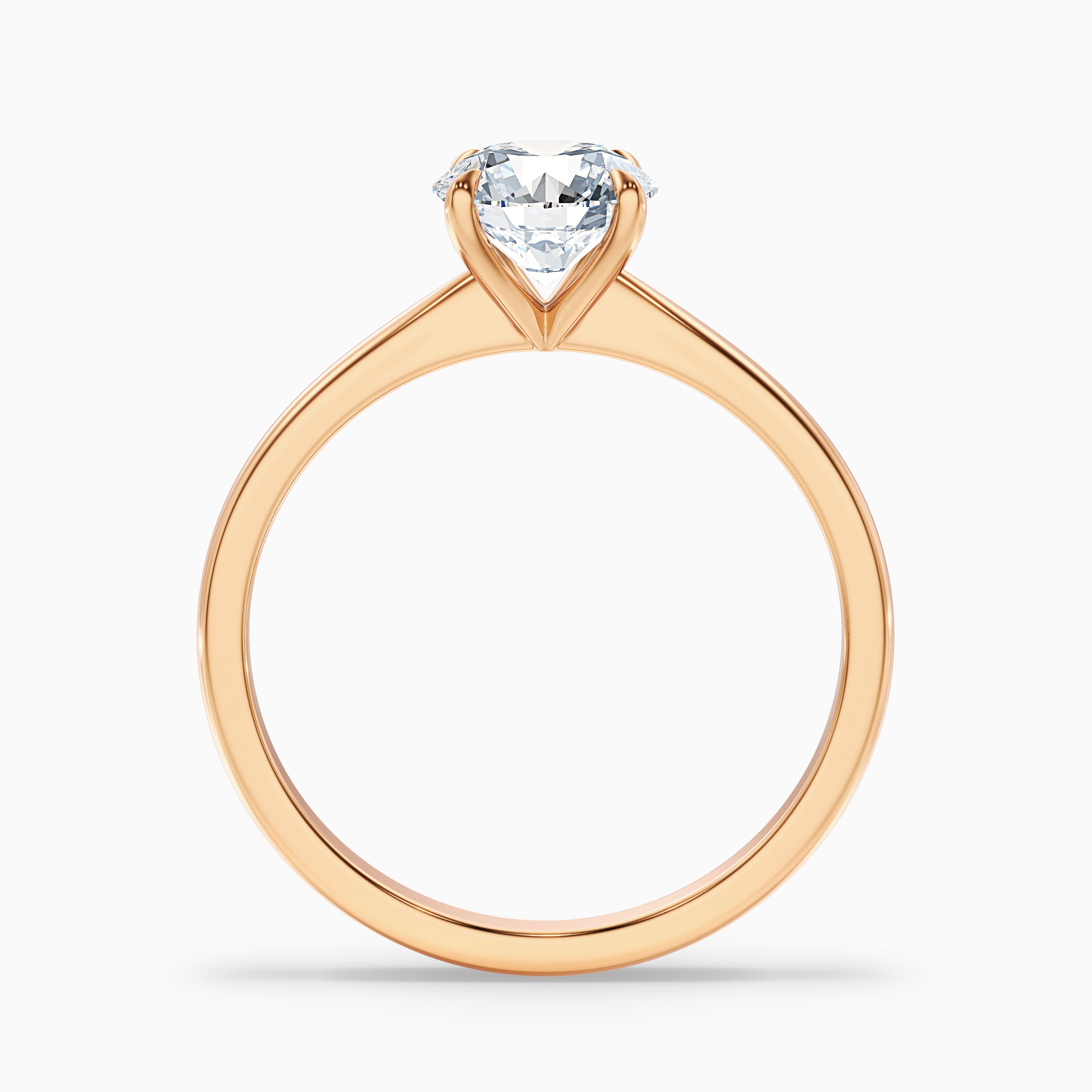 Diana 2 Carat Round Solitaire Lab Grown Diamond Ring in 18k Rose Gold