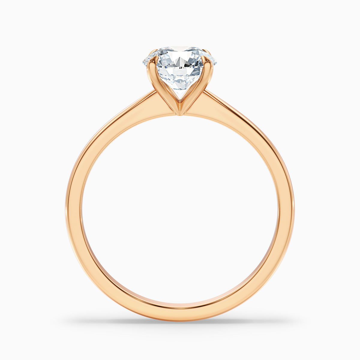 Zoey 5 Carat Round Solitaire Moissanite Engagement Ring in 18k Yellow Gold