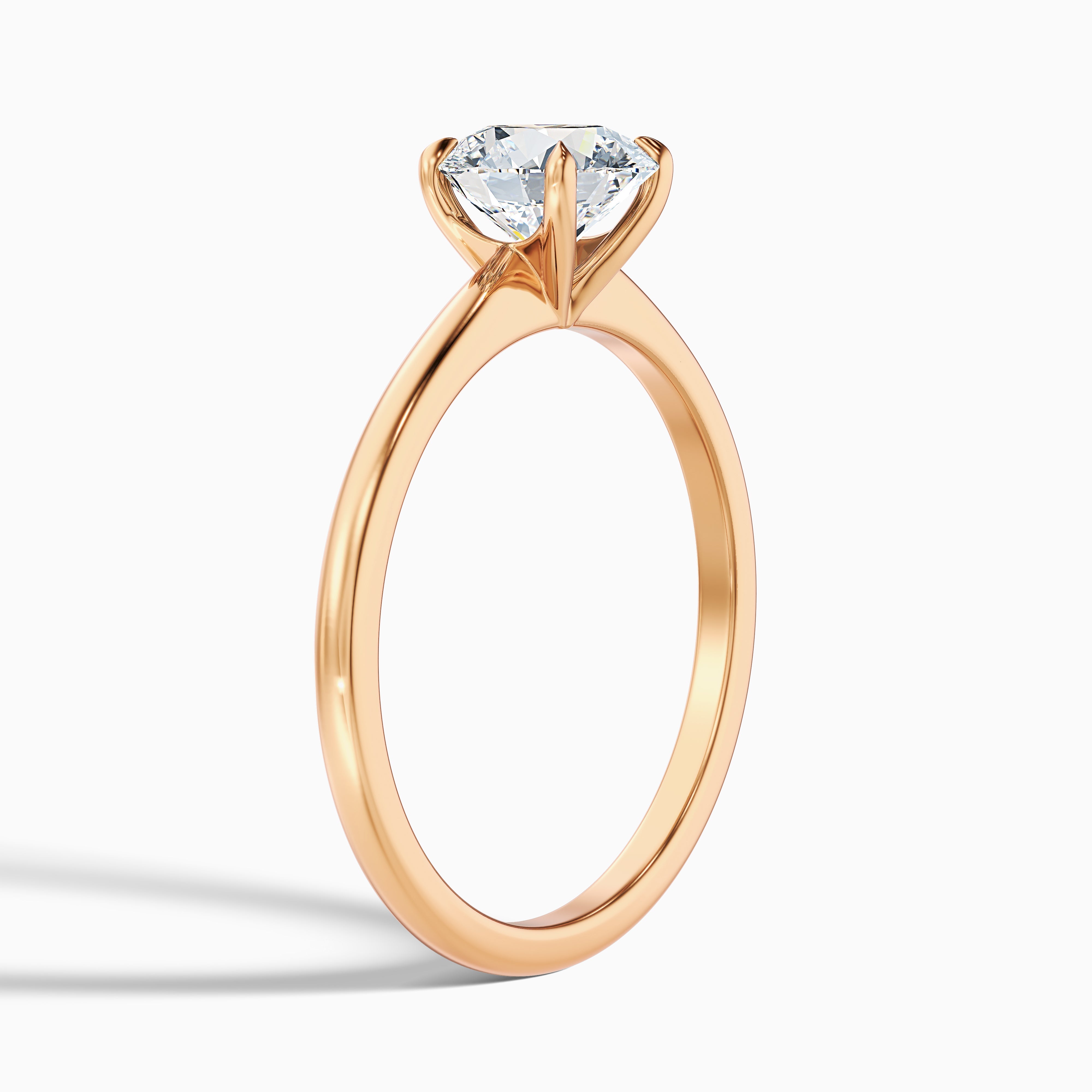 Zoey 3 Carat Round Solitaire Moissanite Engagement Ring in Platinum