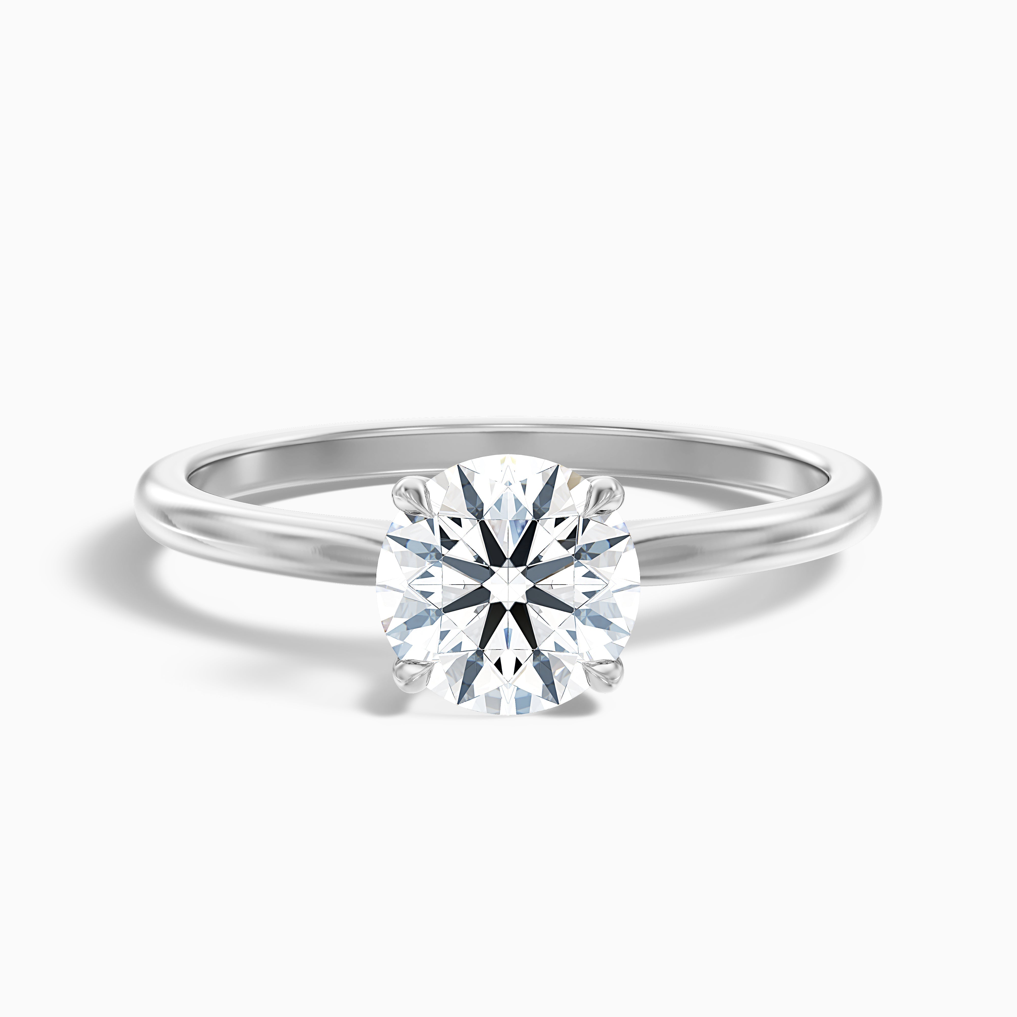 Zoey 3 Carat Round Solitaire Moissanite Engagement Ring in 18k White Gold