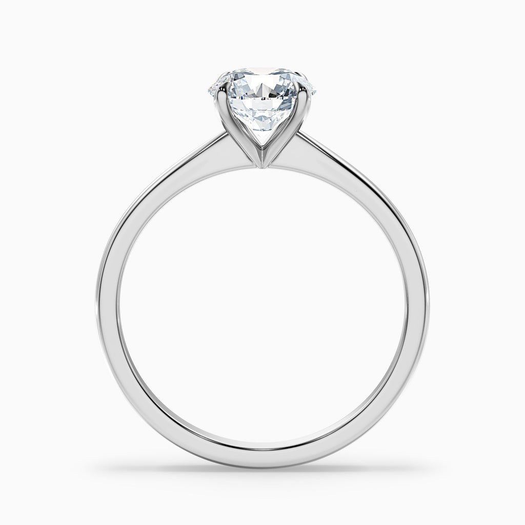 Zoey 3 Carat Round Solitaire Moissanite Engagement Ring in 14k White Gold