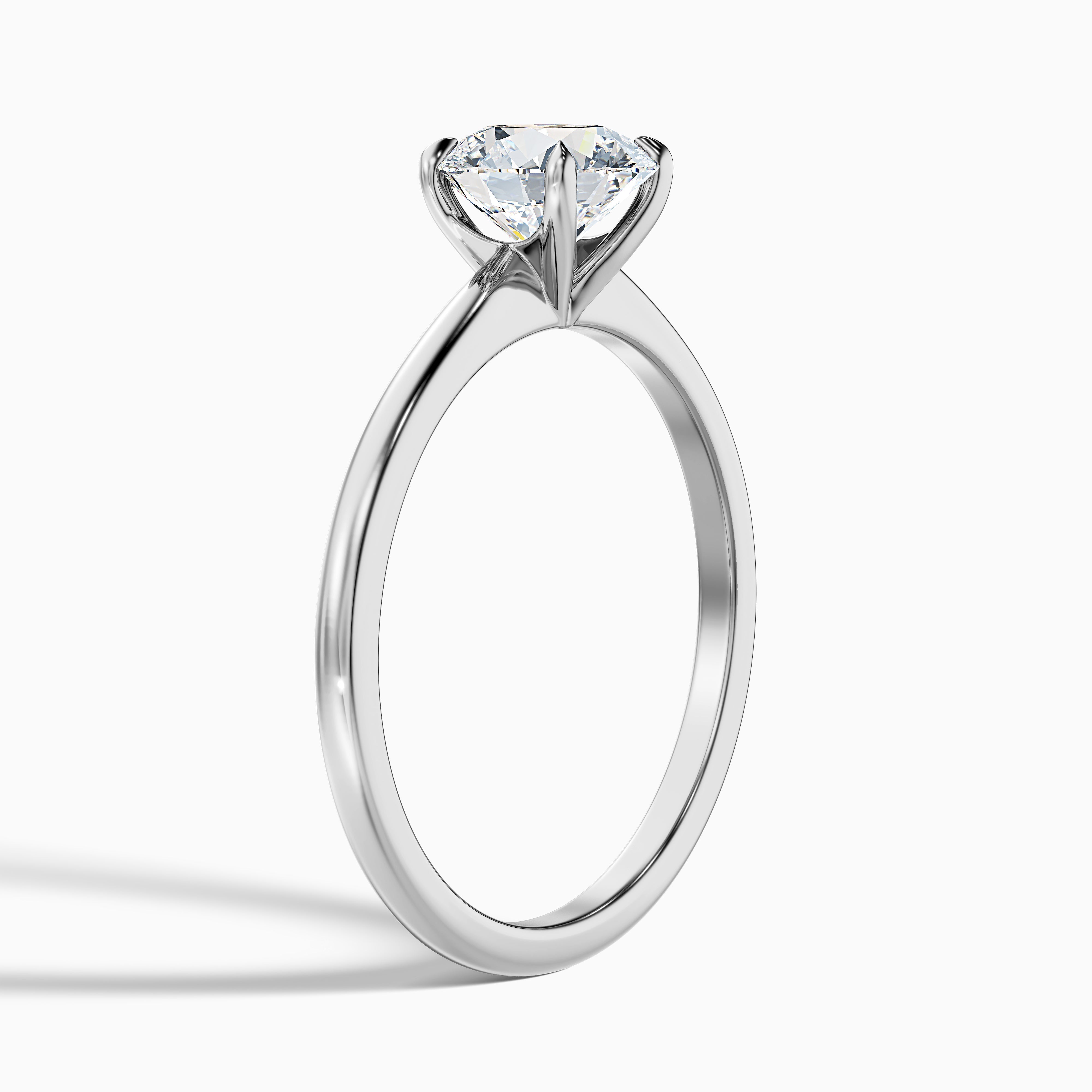 Zoey 3 Carat Round Solitaire Moissanite Engagement Ring in Platinum
