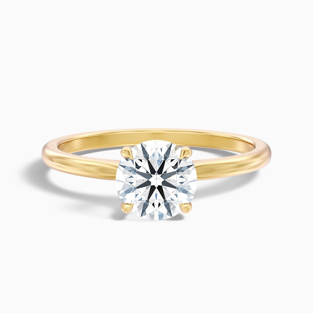 Zoey 4.5 Carat Round Solitaire Moissanite Engagement Ring in 10k Yellow Gold