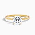 Zoey 1.5 Carat Round Solitaire Moissanite Engagement Ring in 14k Yellow Gold
