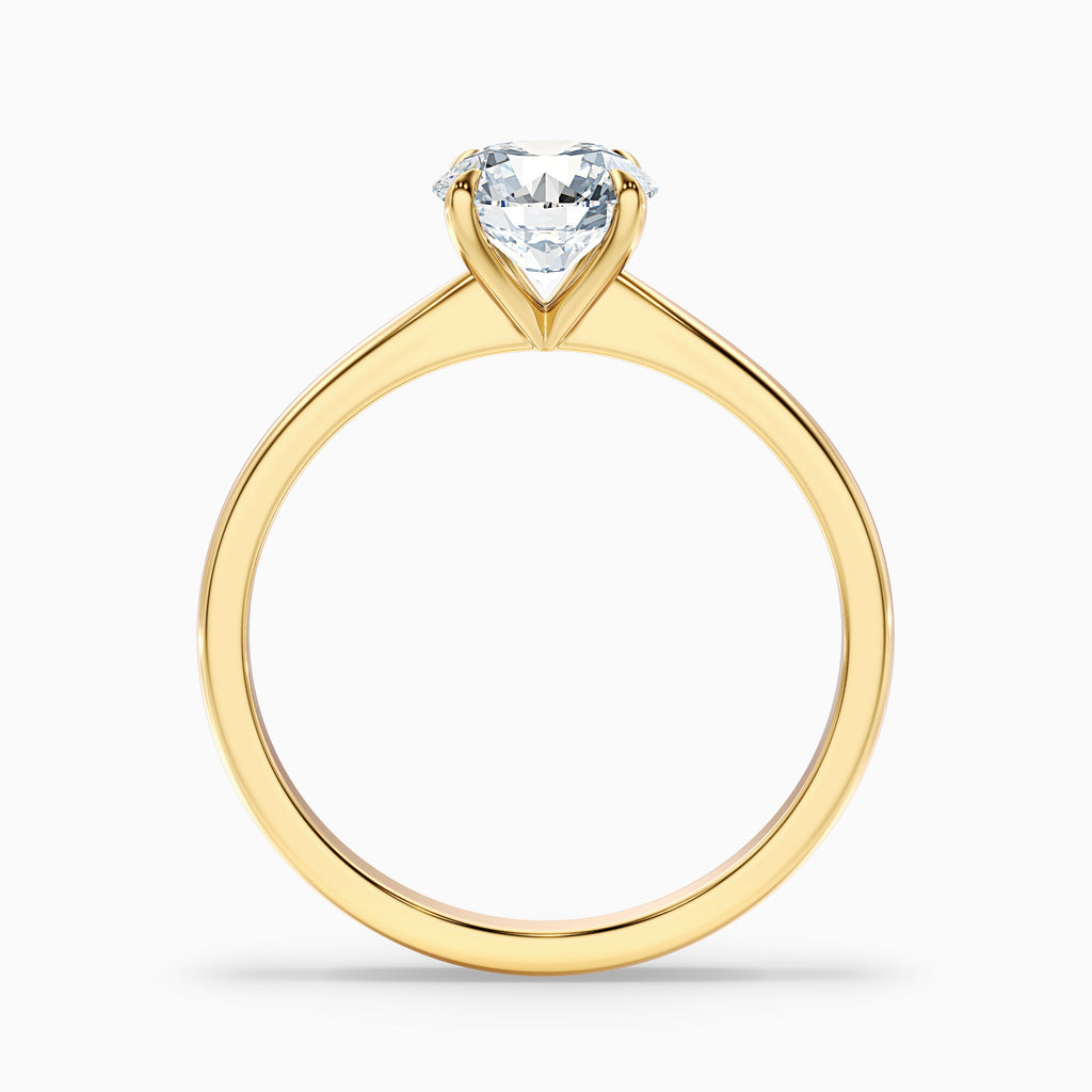Zoey 3.5 Carat Round Solitaire Moissanite Engagement Ring in 10k Yellow Gold