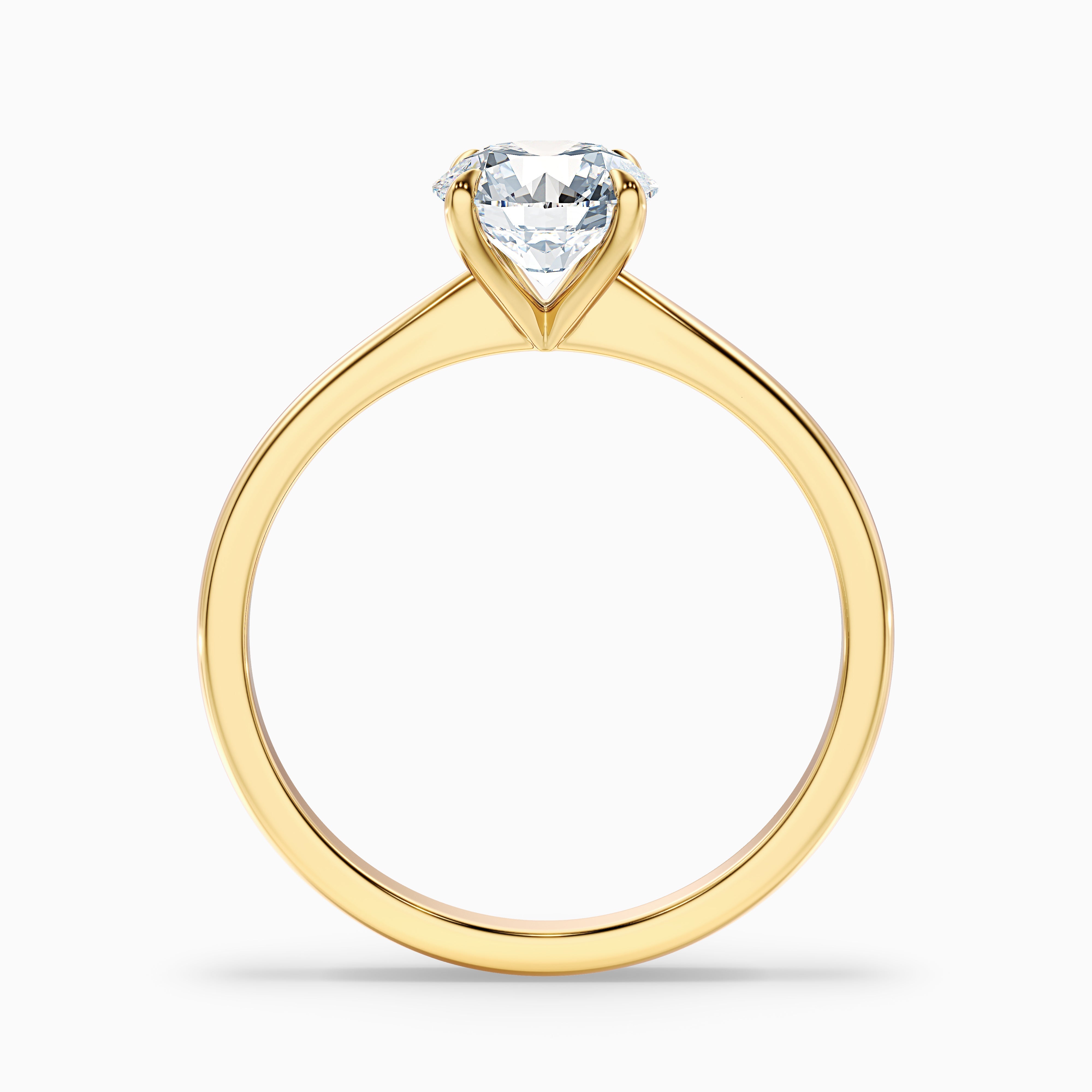 Diana 4 Carat Round Solitaire Lab Grown Diamond Ring in 18k Yellow Gold