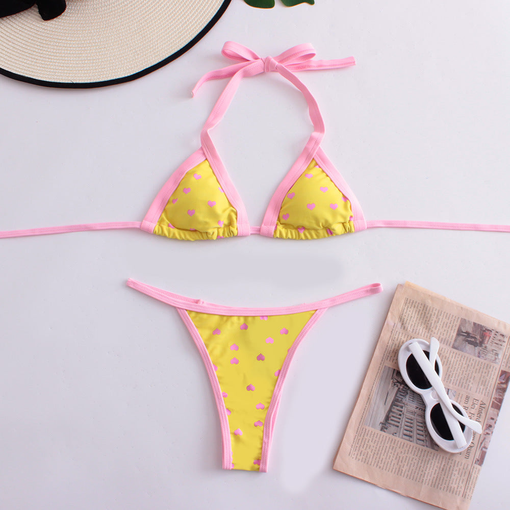 Swimwear Women Split Digital Printing Bikini Triangle Soft Bag Sexy Swimsuit Bella Mia