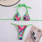 Swimwear Women Split Digital Printing Bikini Triangle Soft Bag Sexy Swimsuit Bella Mia