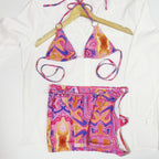 Sexy Printed Bikini Three Piece Outer Skirt Swimsuit Bella Mia