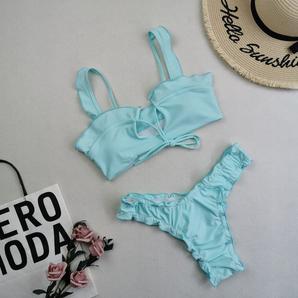 New Multi Color Printed Bikini Fresh Swimsuit Women Lace Split Swimsuit Bella Mia