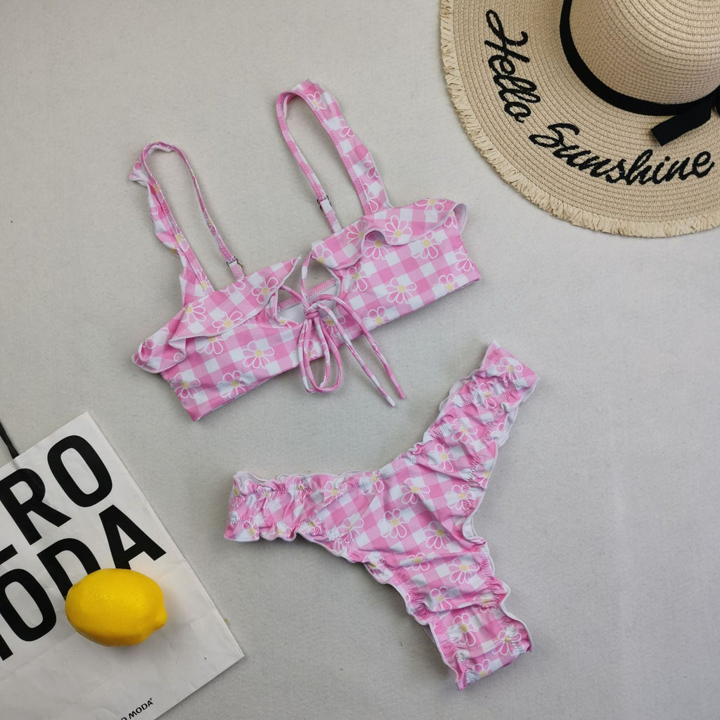 New Multi Color Printed Bikini Fresh Swimsuit Women Lace Split Swimsuit Bella Mia