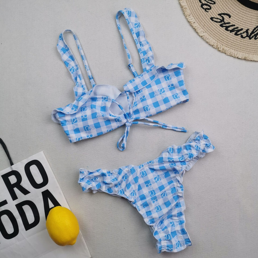 New Multi Color Printed Bikini Fresh Swimsuit Women Lace Split Swimsuit Bella Mia