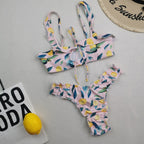 New Multi Color Printed Bikini Fresh Swimsuit Women Lace Split Swimsuit Bella Mia