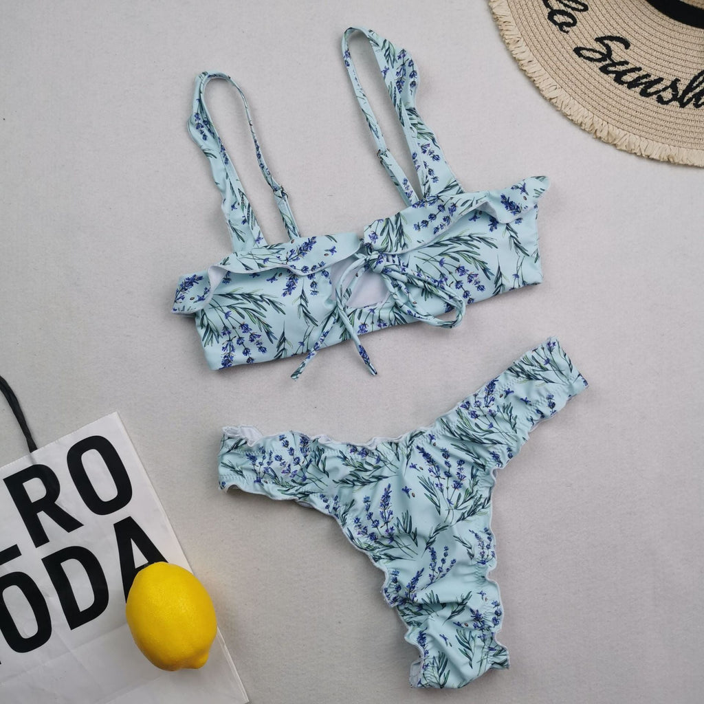 New Multi Color Printed Bikini Fresh Swimsuit Women Lace Split Swimsuit Bella Mia