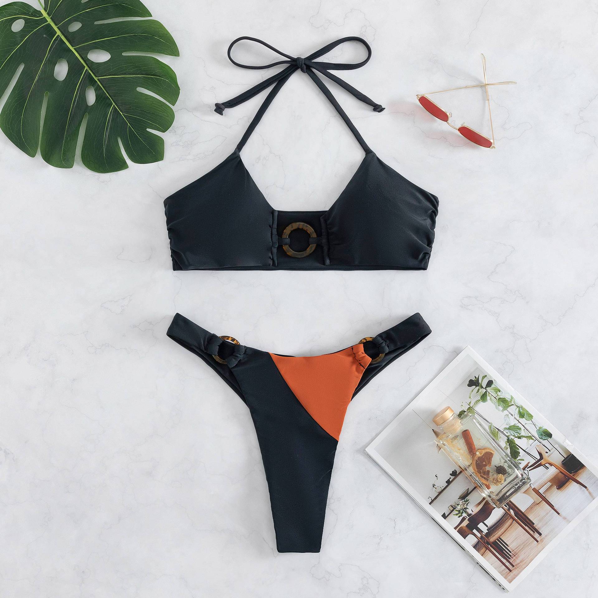 High Quality Bikini Stitching Sexy Swimsuit Color Matching plus Size Women Seperated Swimwear Bella Mia