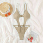 Solid Color One Piece Swimsuit Sexy High Split Women Swimsuit Bikini Bella Mia