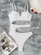 Women Hollow Out Cutout out V neck Sexy Swimsuit Bikini Bella Mia