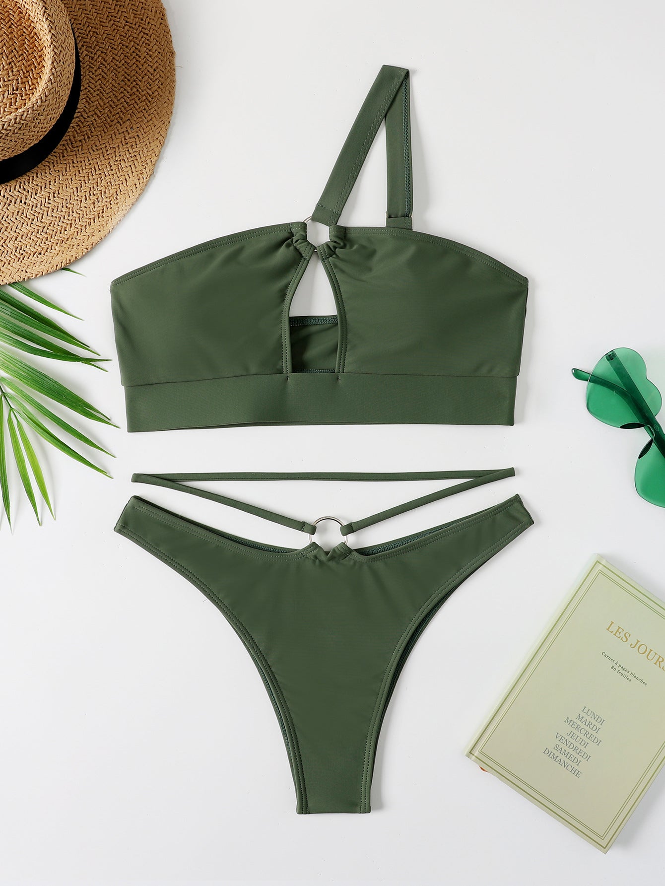 Swimsuit Bikini Swimsuit Ring One Shoulder Split Swimsuit Bikini Bella Mia