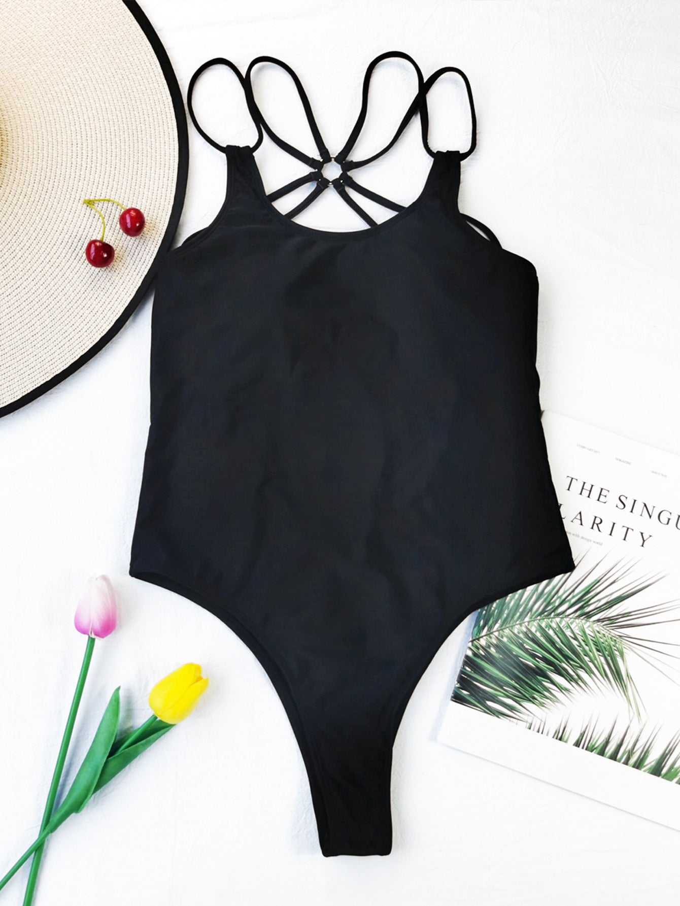 Women Summer Solid Color One Piece Swimsuit Sexy Bikini Bella Mia