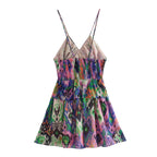 Summer Women Clothing Sling Laminated Decoration Printed Underwear Dress Short Dress Bella Mia