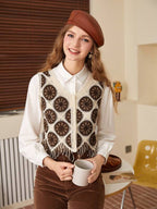 Women New Spring and Autumn Crocheted Hollow Tassel Short Vest Top Crochet hook