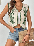 Women New Spring and Autumn Crocheted Hollow All match Short Vest Top Crochet hook Bella Mia