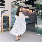 Mesh Swimsuit See through Long Outer Match Sun Protection Clothing Lace Embroidered Cardigan Beach Bikini Beach Jacket Women Bella Mia