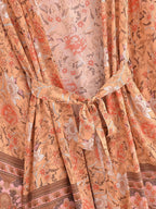 Rayon Printed Cardigan Loose Sleeves Short Lace Up Kimono Bella Mia