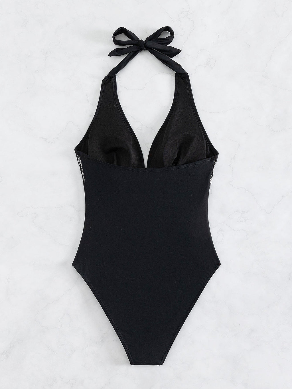 One Piece Swimsuit Women One Piece Halter Sequined Sexy Backless Bikini Swimsuit Bella Mia