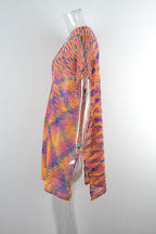 Blouse Summer Rainbow Stitching Hollow Out Cutout Loose Bikini Beach Shirt Knitwear Bella Mia