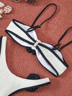 Bikinx Color Blocking 3d Flower Design Sexy Two Piece Swimsuit Bella Mia
