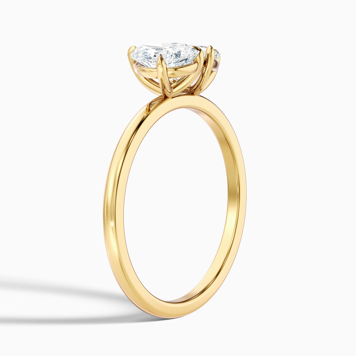 Elsie Toi Et Moi Ring in 14k Rose Gold With Pear and Trillion Cut Two Stone Moissanite Diamond (1.5 Ct. Tw.)