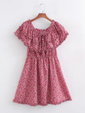 Summer Women Clothing Ruffles Beach Vacation Printed Dress