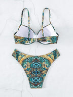 Bikini Gathering Steel Bracket Tribal Totem Printed Sexy Bikini Swimwear Bella Mia