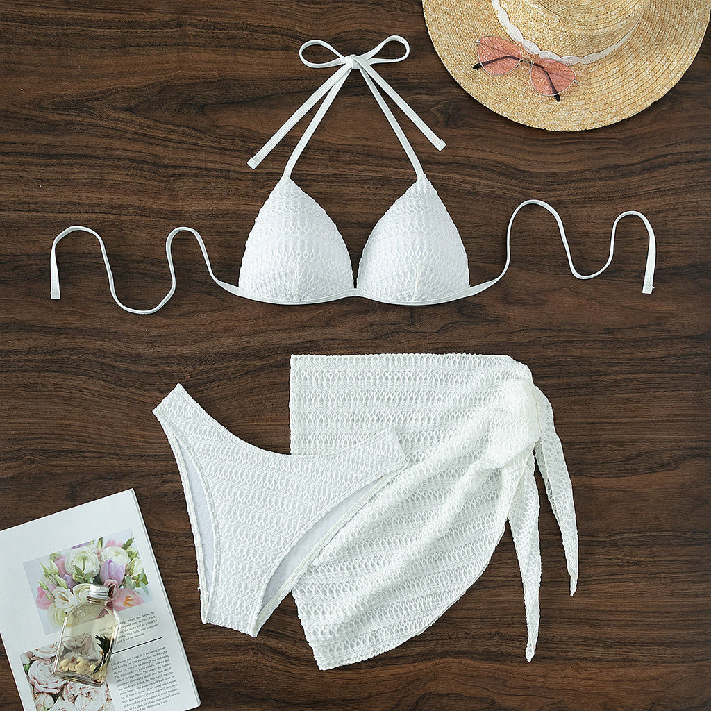 White Halter Sexy Bikini Swimsuit Swimsuit Women Three Point Bikini Bella Mia