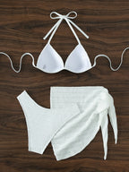 White Halter Sexy Bikini Swimsuit Swimsuit Women Three Point Bikini Bella Mia