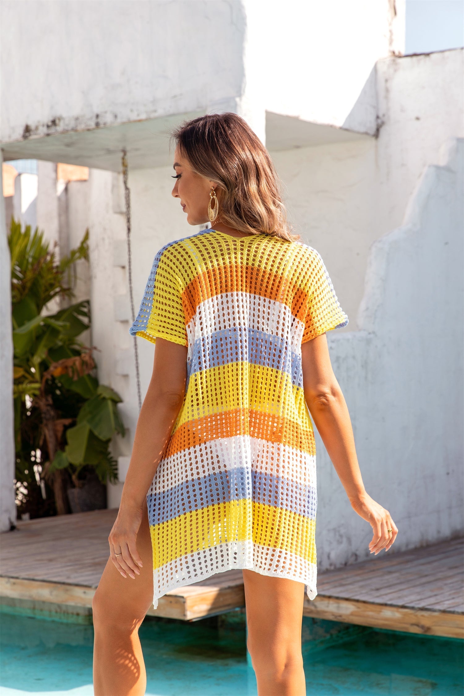 Summer Women Clothing Beach Shirt Loose Multicolor Beach Cover Up Vacation Sun Protection Clothing Bella Mia