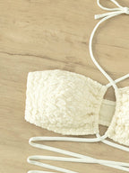 Swimwear Sexy Bikini Three Piece Halter Strap White Bikini Swimsuit Bella Mia