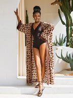 Rayon Printed Beach Cover up Sexy Cardigan Loose Vacation Sun Protection Shirt Beach Cover Up Bella Mia